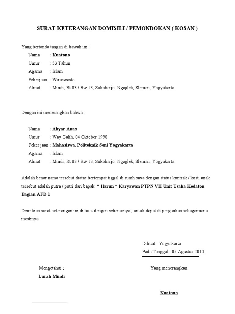 Detail Surat Keterangan Domisili Nomer 36