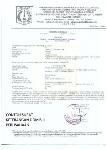 Detail Surat Keterangan Domisili Perusahaan Nomer 35