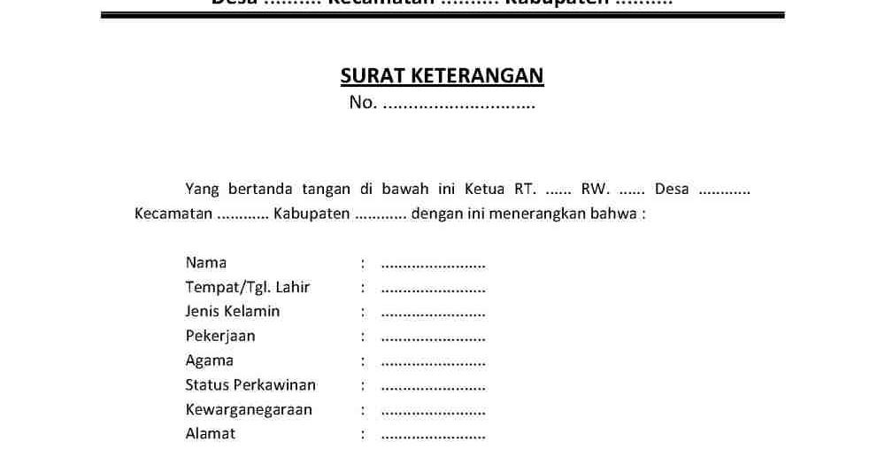 Detail Surat Keterangan Domisili Tempat Tinggal Nomer 31