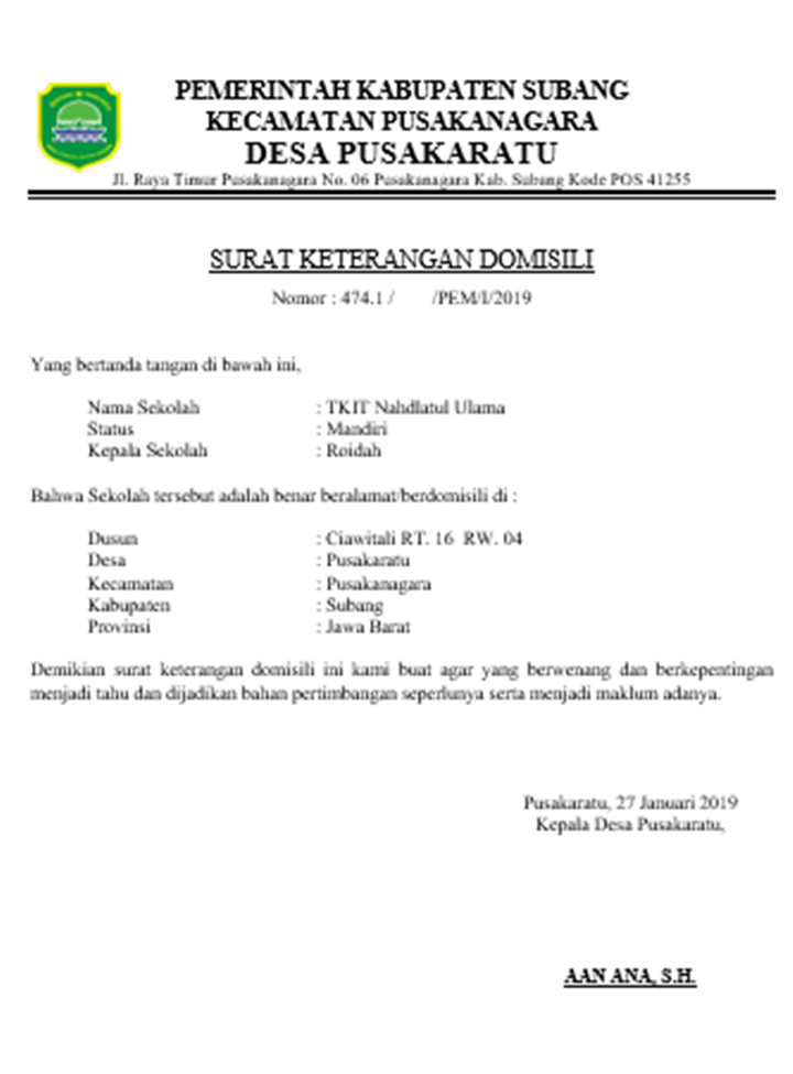 Detail Surat Keterangan Gaji Cash Nomer 51