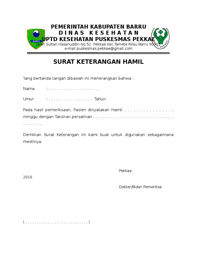 Detail Surat Keterangan Hamil Dari Dokter Nomer 9