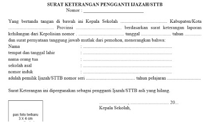 Detail Surat Keterangan Ijazah Hilang Nomer 13