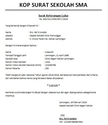 Detail Surat Keterangan In English Nomer 18