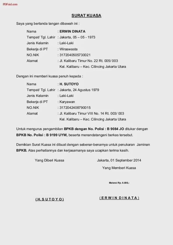 Detail Surat Keterangan Jaminan Bpkb Di Bank Nomer 6