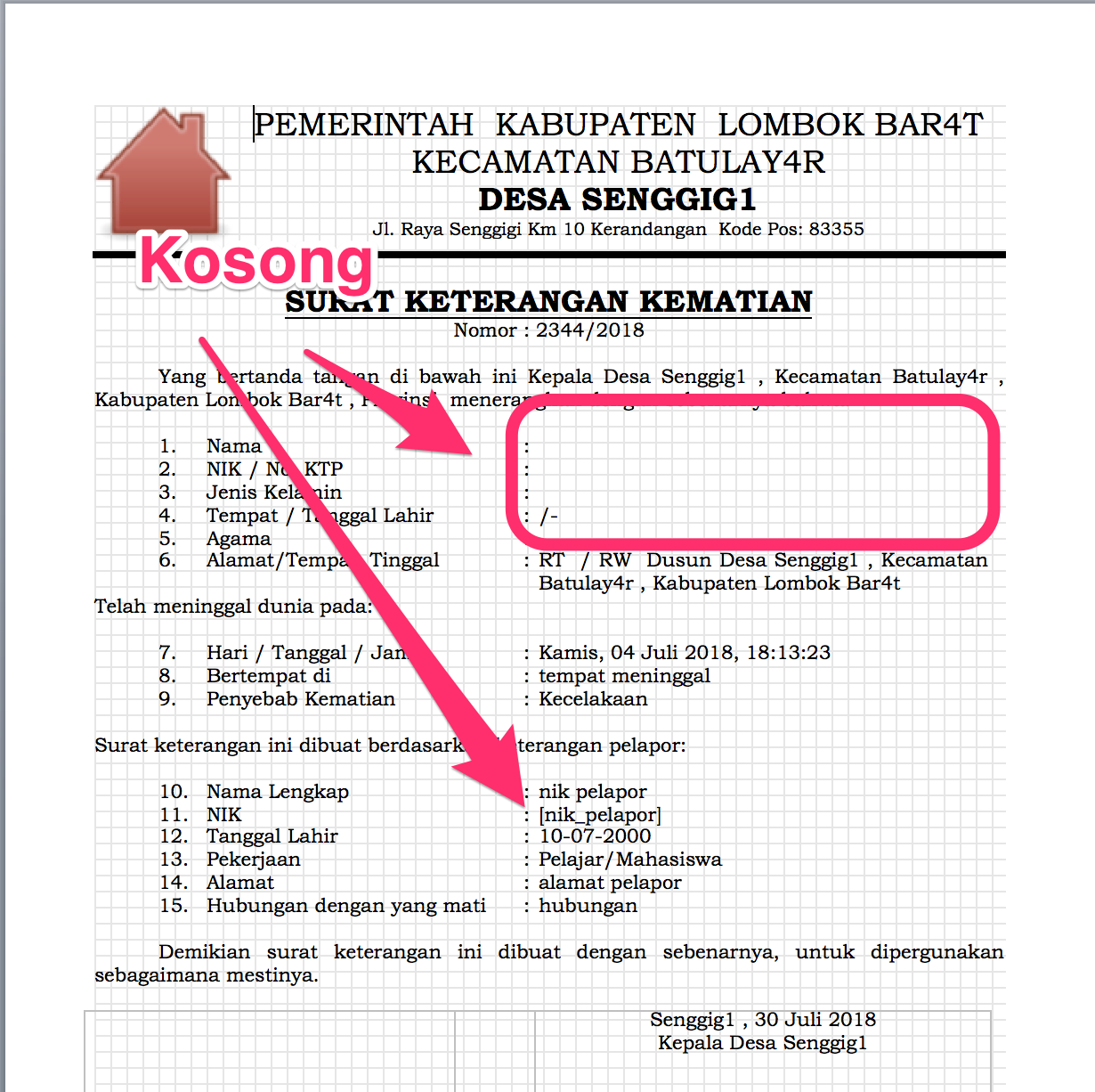 Detail Surat Keterangan Kecelakaan Nomer 32