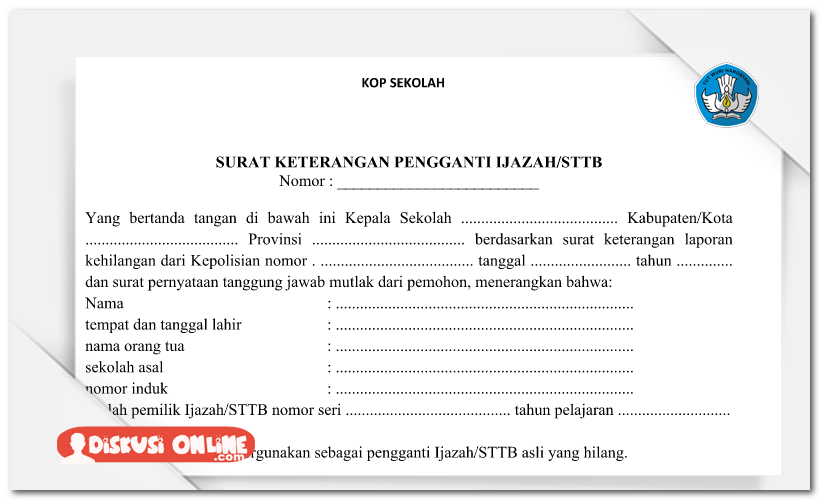 Detail Surat Keterangan Kehilangan Ijazah Nomer 44