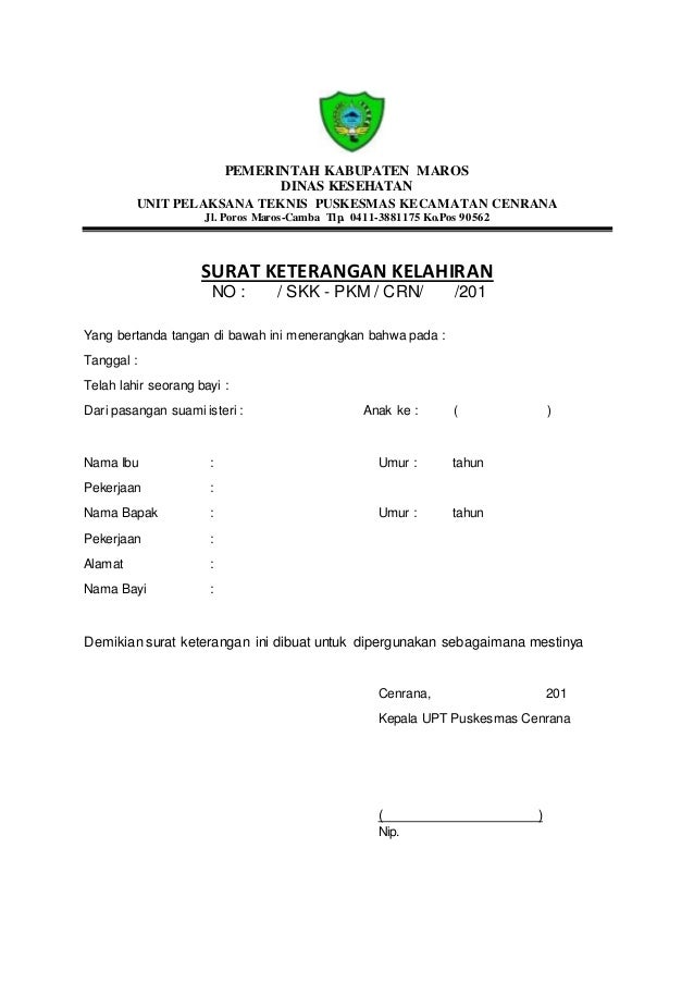 Detail Surat Keterangan Kelahiran Nomer 2