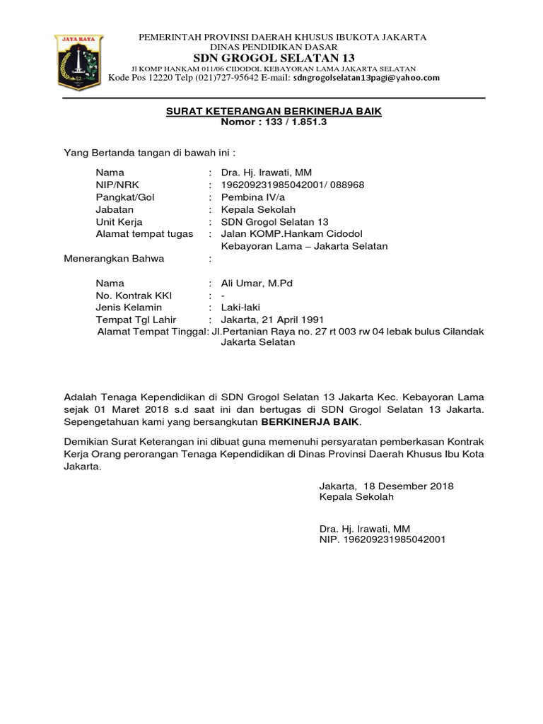 Detail Surat Keterangan Kelakuan Baik Dari Sekolah Nomer 11