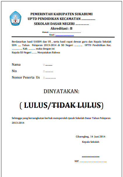 Detail Surat Keterangan Kelulusan Nomer 51