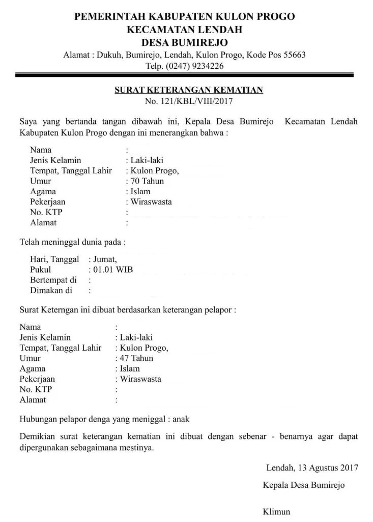 Detail Surat Keterangan Kematian Dari Rumah Sakit Nomer 14