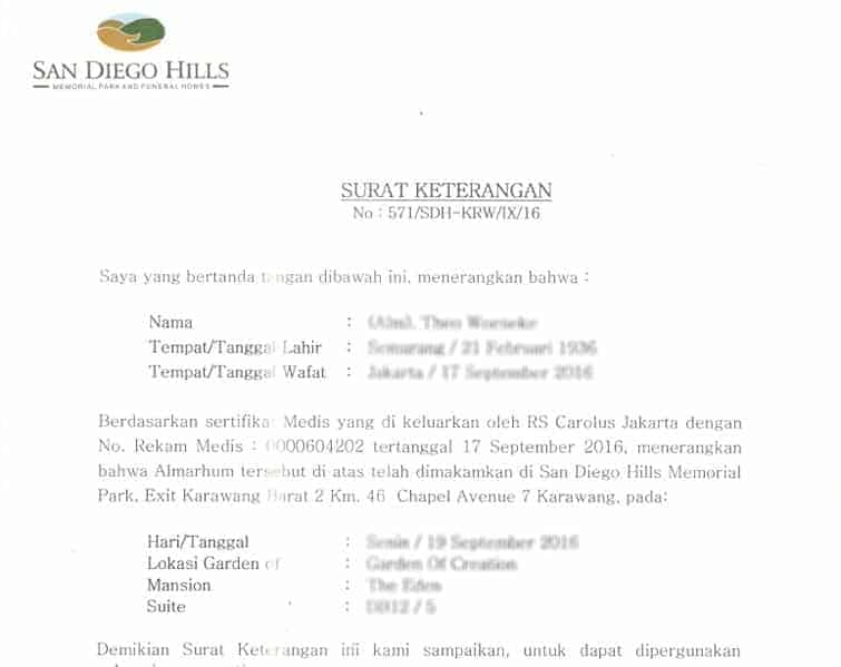 Detail Surat Keterangan Kematian Dari Rumah Sakit Nomer 45