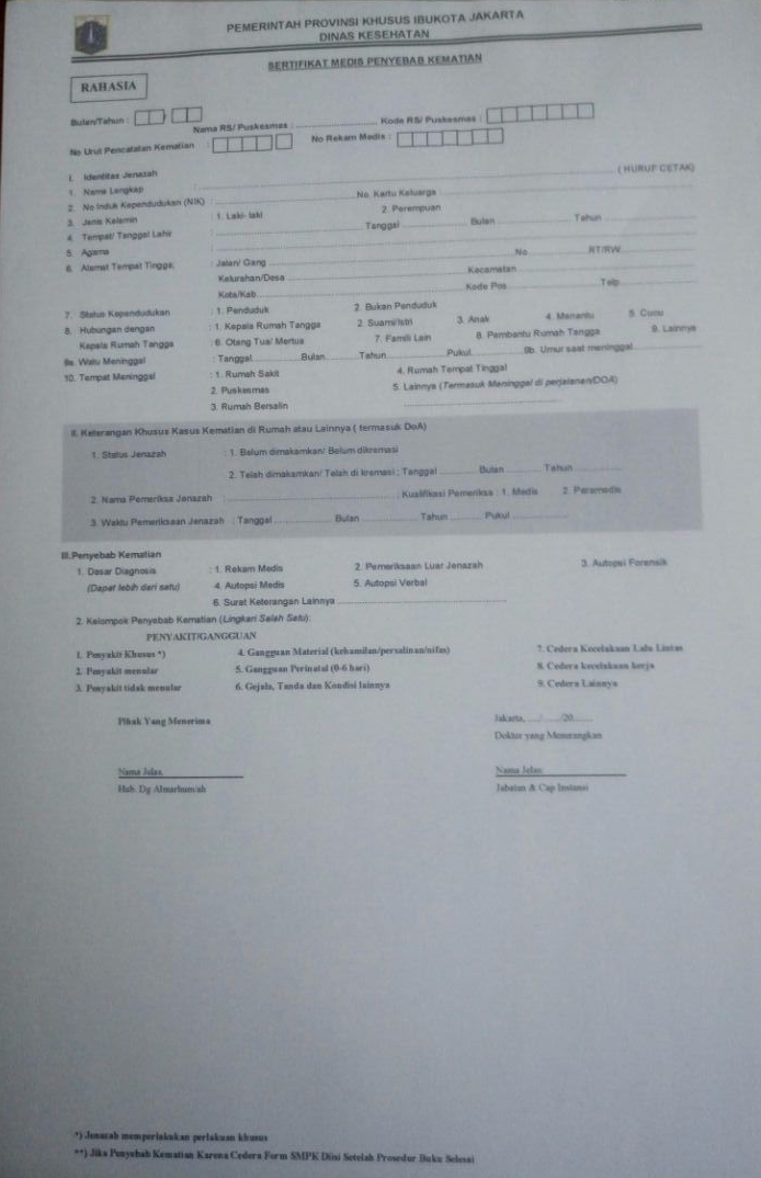 Detail Surat Keterangan Kematian Dari Rumah Sakit Nomer 9