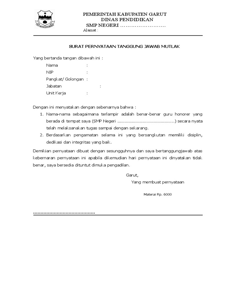 Detail Surat Keterangan Kepala Sekolah Nomer 10