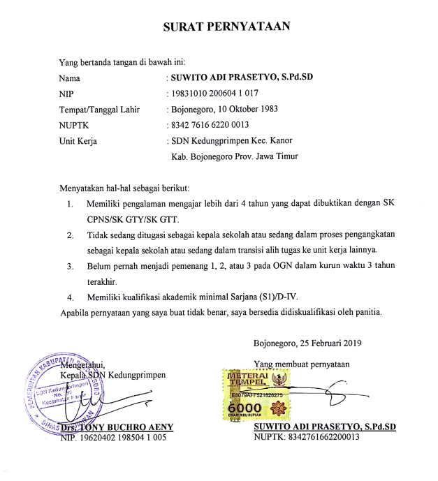 Detail Surat Keterangan Kepala Sekolah Nomer 39