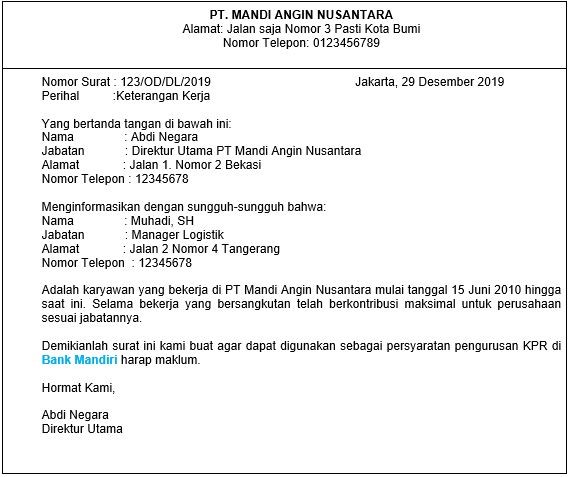 Detail Surat Keterangan Kerja Alfamart Nomer 31