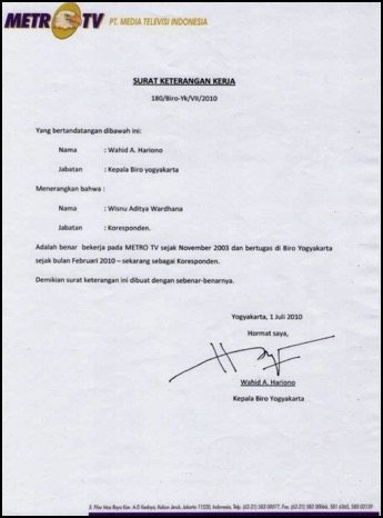 Detail Surat Keterangan Kerja Dari Perusahaan Nomer 20