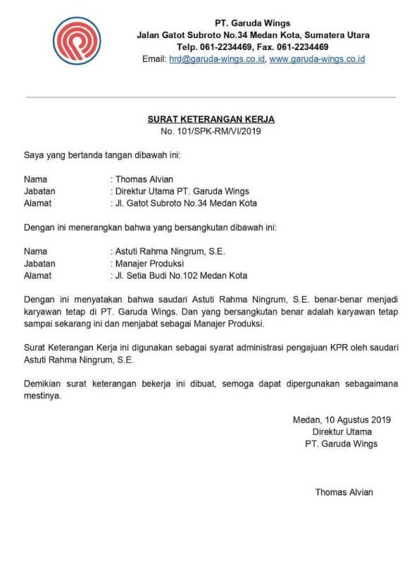 Detail Surat Keterangan Kerja Indomaret Nomer 12