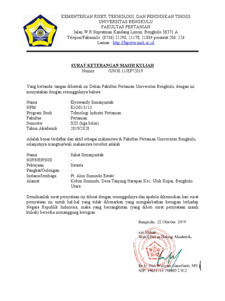 Detail Surat Keterangan Kuliah Nomer 15