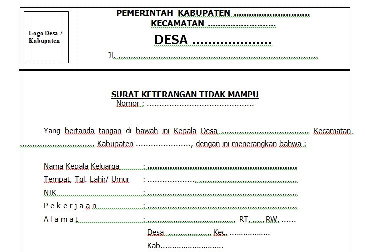 Detail Surat Keterangan Kurang Mampu Nomer 35