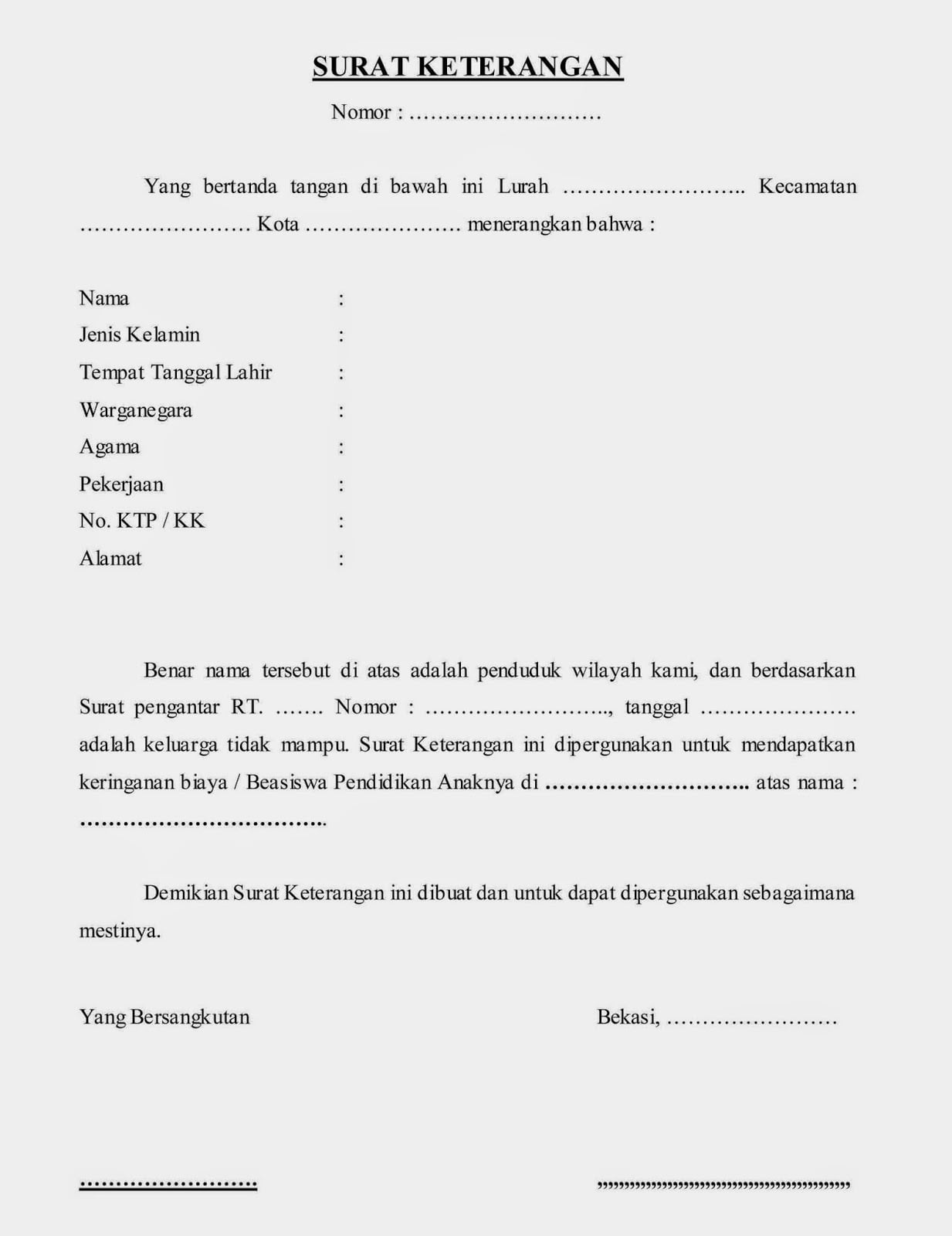 Detail Surat Keterangan Kurang Mampu Nomer 38