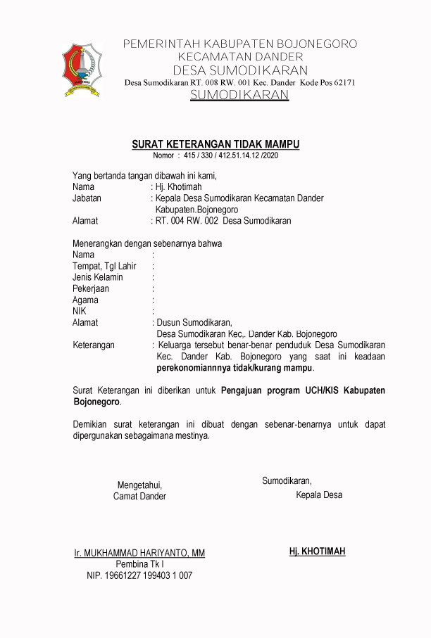 Detail Surat Keterangan Kurang Mampu Nomer 47