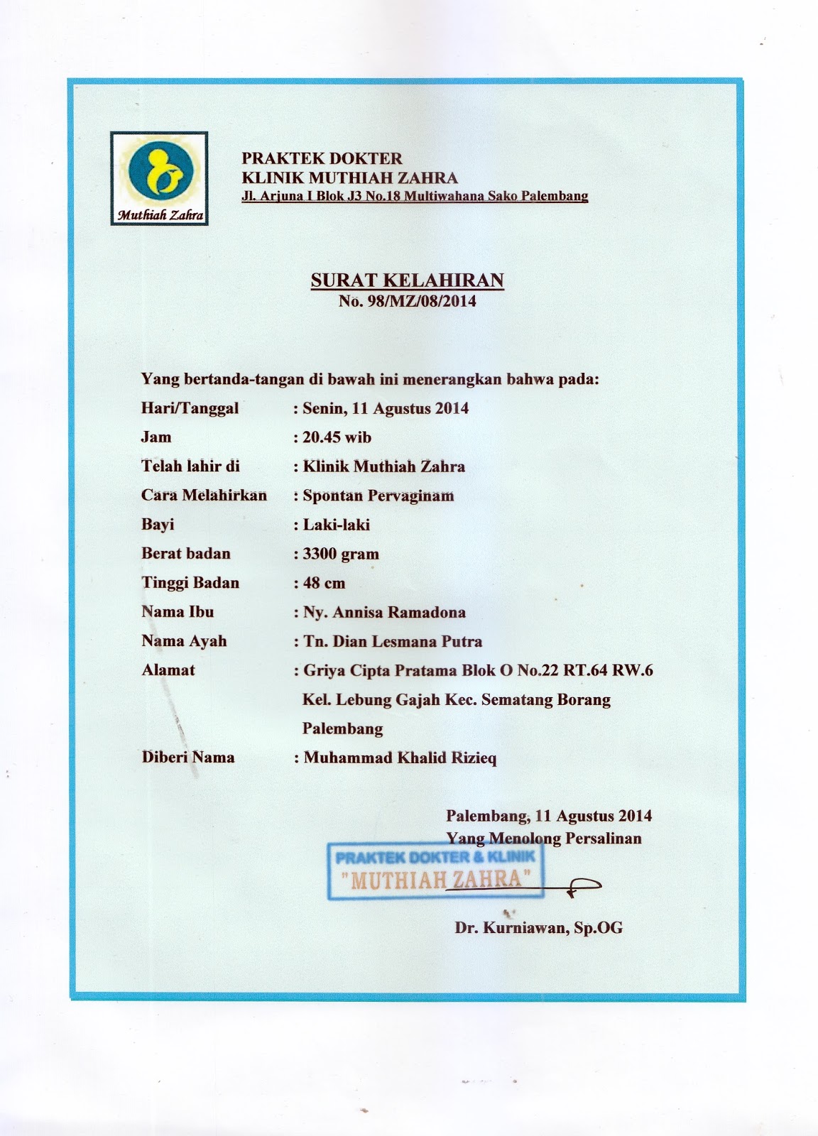 Detail Surat Keterangan Lahir Dari Rs Nomer 12