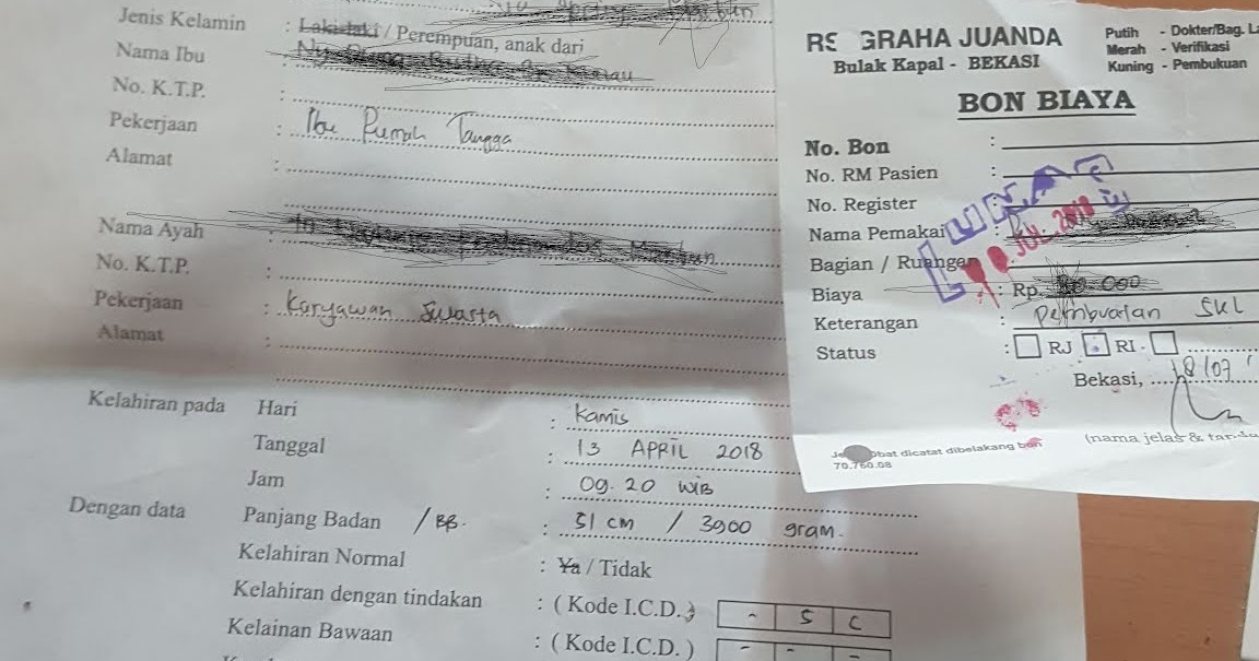 Detail Surat Keterangan Lahir Dari Rs Nomer 36