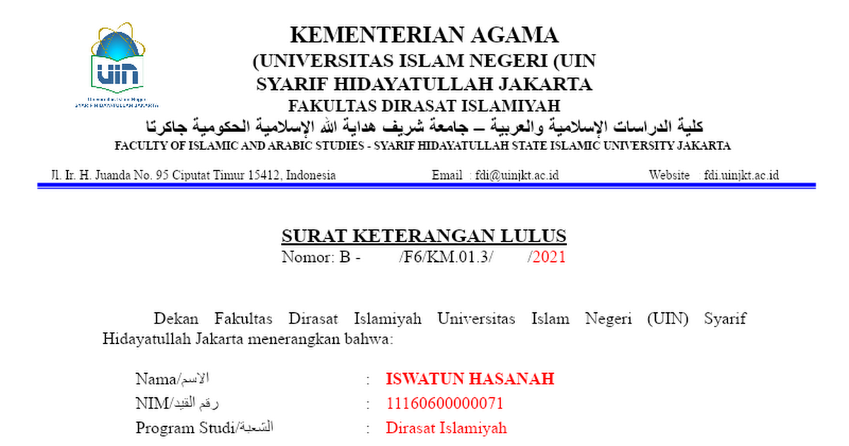 Detail Surat Keterangan Lulus Nomer 35