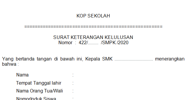 Detail Surat Keterangan Lulus Smp Nomer 46