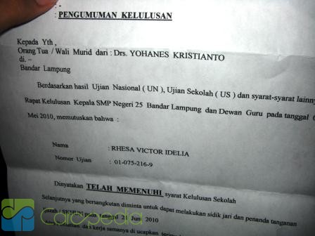 Detail Surat Keterangan Lulus Smp Nomer 51