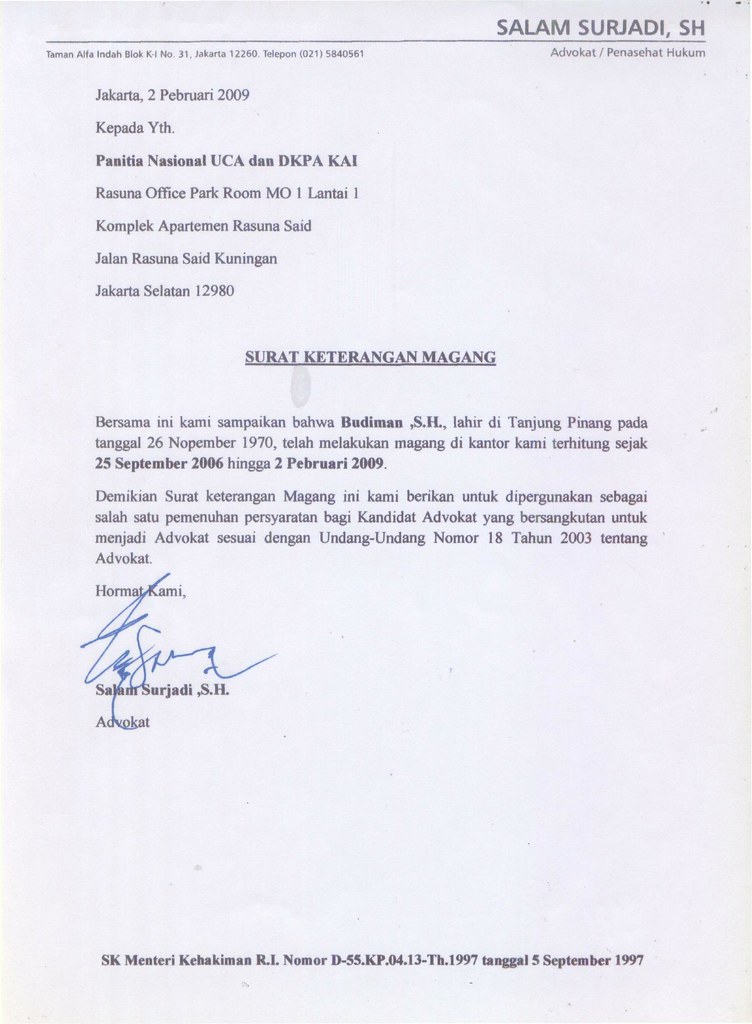 Detail Surat Keterangan Magang Nomer 5