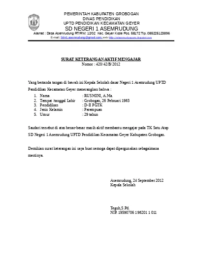 Detail Surat Keterangan Masih Sekolah Nomer 14