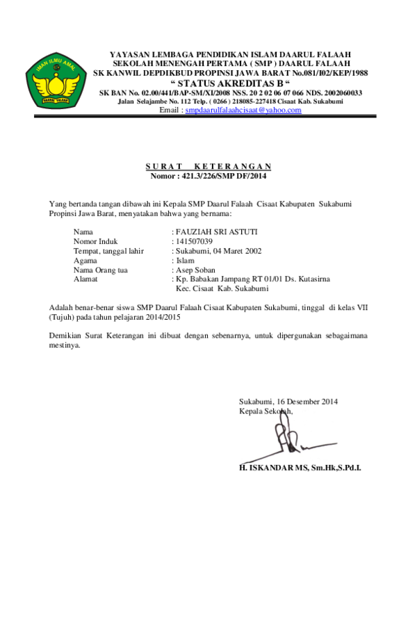 Detail Surat Keterangan Masih Sekolah Nomer 25