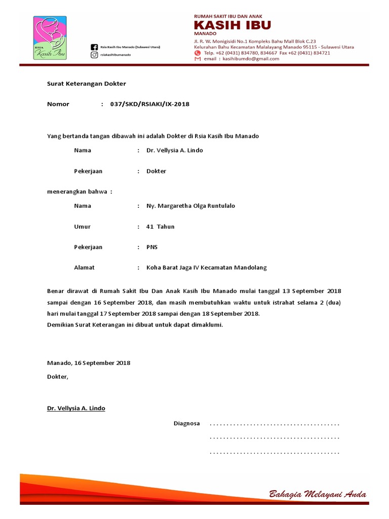 Detail Surat Keterangan Medis Nomer 2