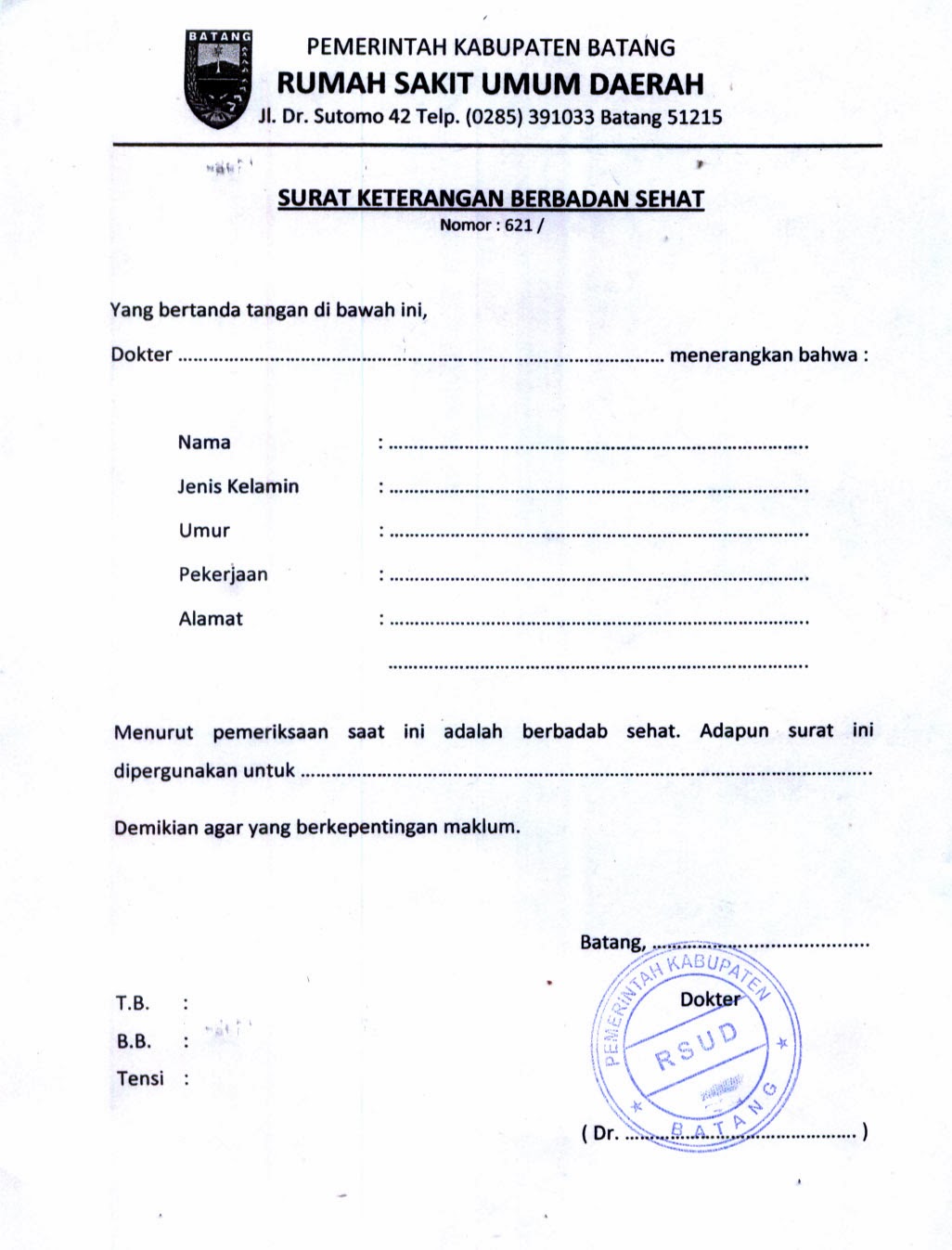 Detail Surat Keterangan Medis Nomer 43