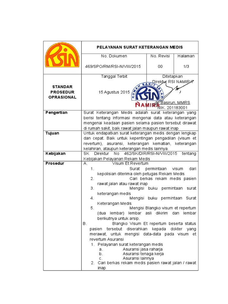 Detail Surat Keterangan Medis Nomer 6