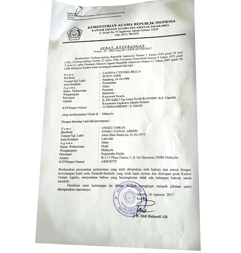 Detail Surat Keterangan Menikah Dari Kua Nomer 42