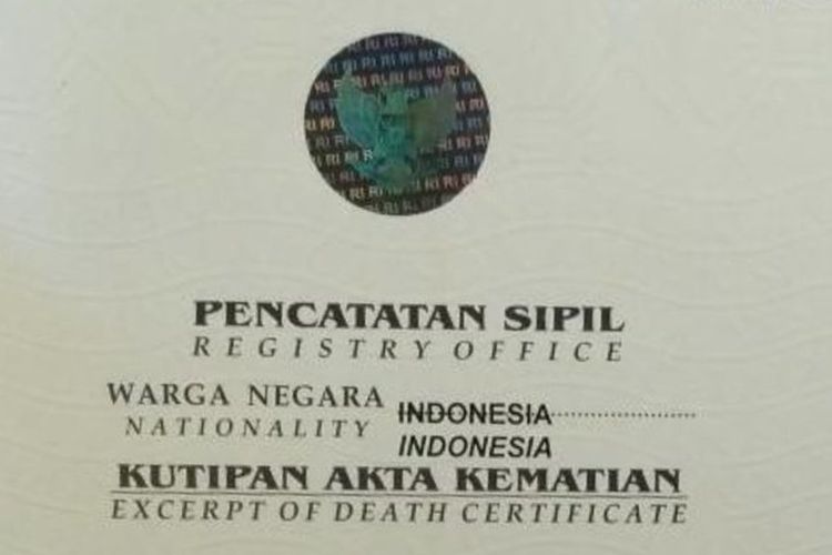 Detail Surat Keterangan Meninggal Nomer 33