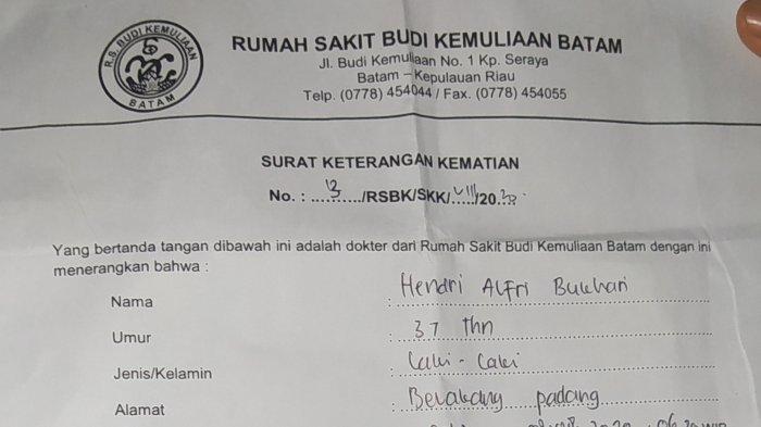 Detail Surat Keterangan Meninggal Nomer 37