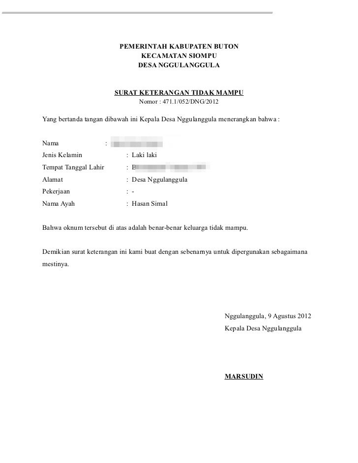 Detail Surat Keterangan Miskin Nomer 10