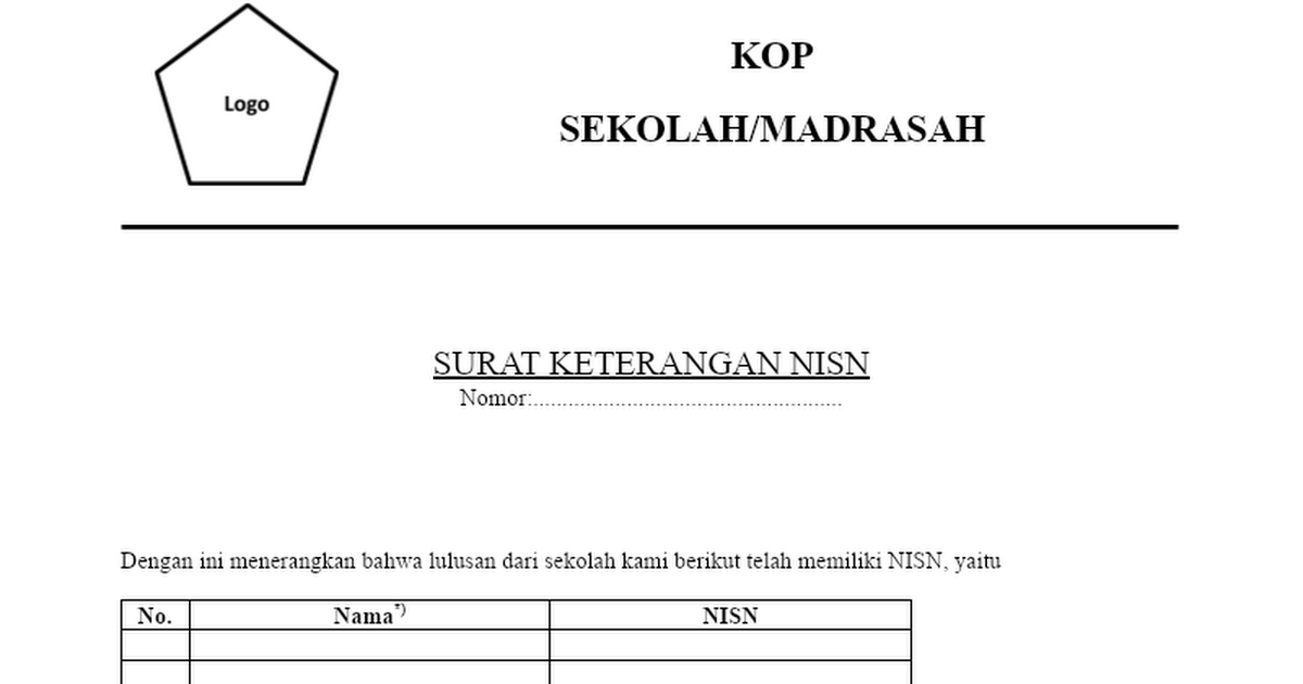 Detail Surat Keterangan Nisn Nomer 41