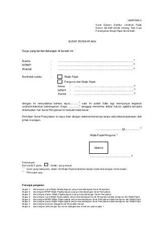 Detail Surat Keterangan Non Pkp Nomer 46