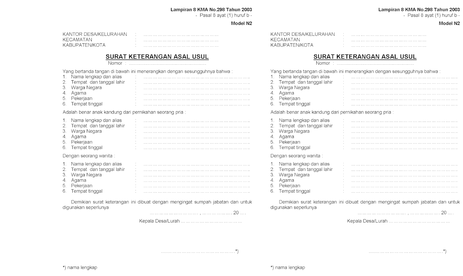 Detail Surat Keterangan Numpang Nikah Nomer 37