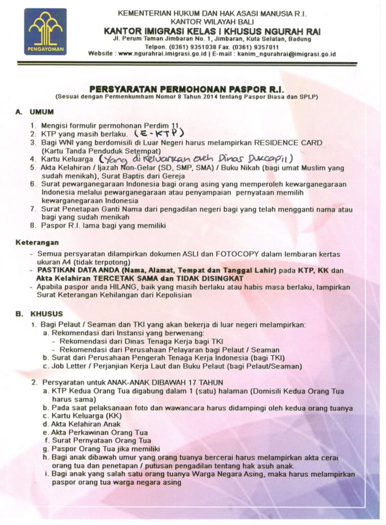 Detail Surat Keterangan Pembuatan Paspor Nomer 22
