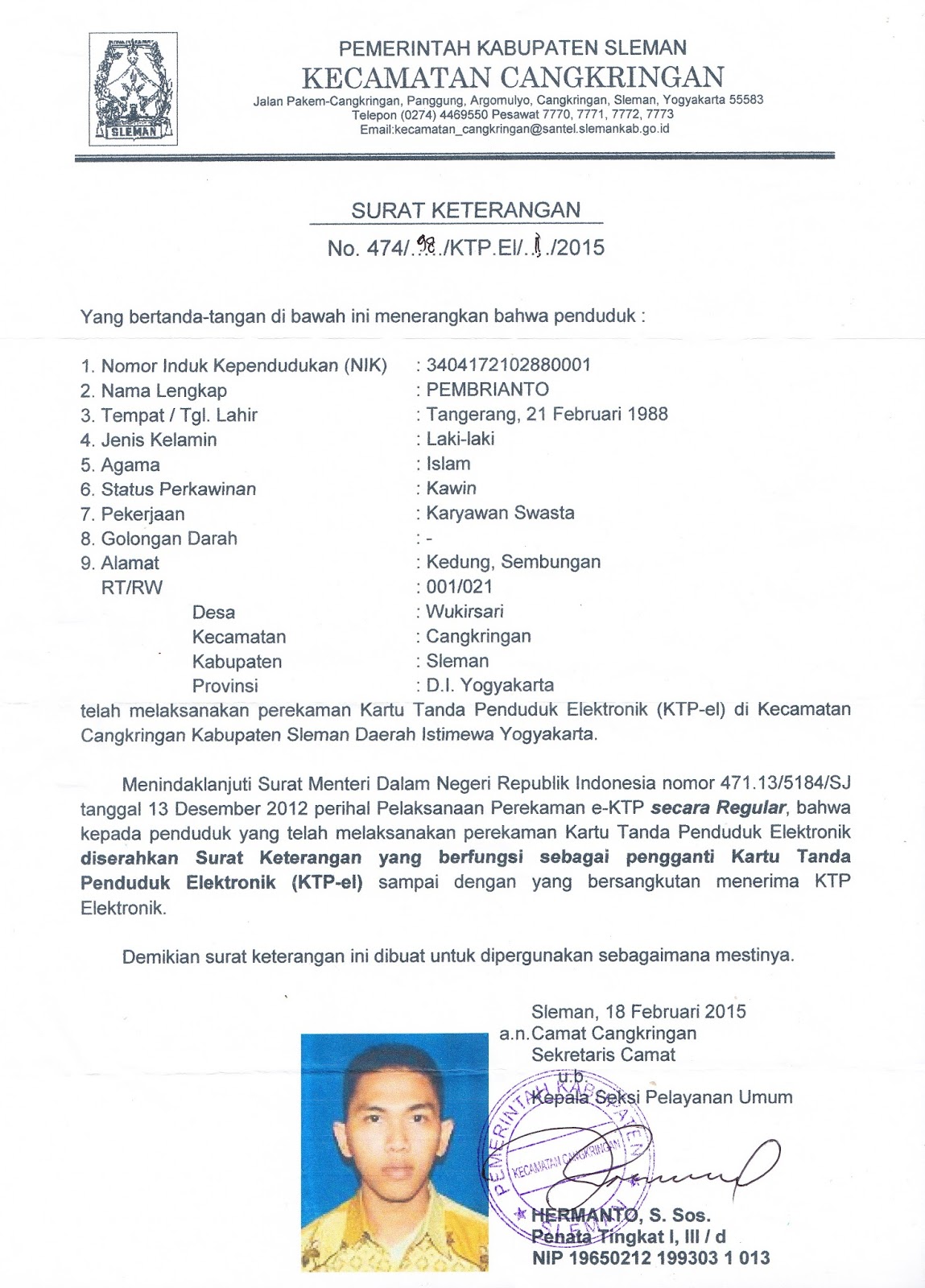 Detail Surat Keterangan Pengganti Ktp Elektronik Nomer 12