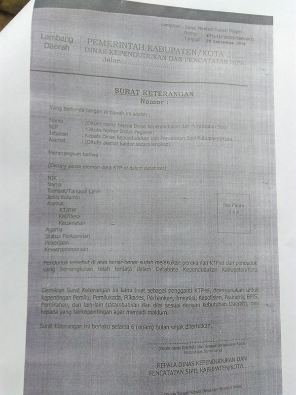 Detail Surat Keterangan Pengganti Ktp Elektronik Nomer 22