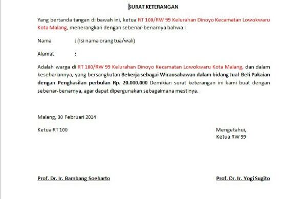 Detail Surat Keterangan Penghasilan Orang Tua Dari Kelurahan Nomer 46