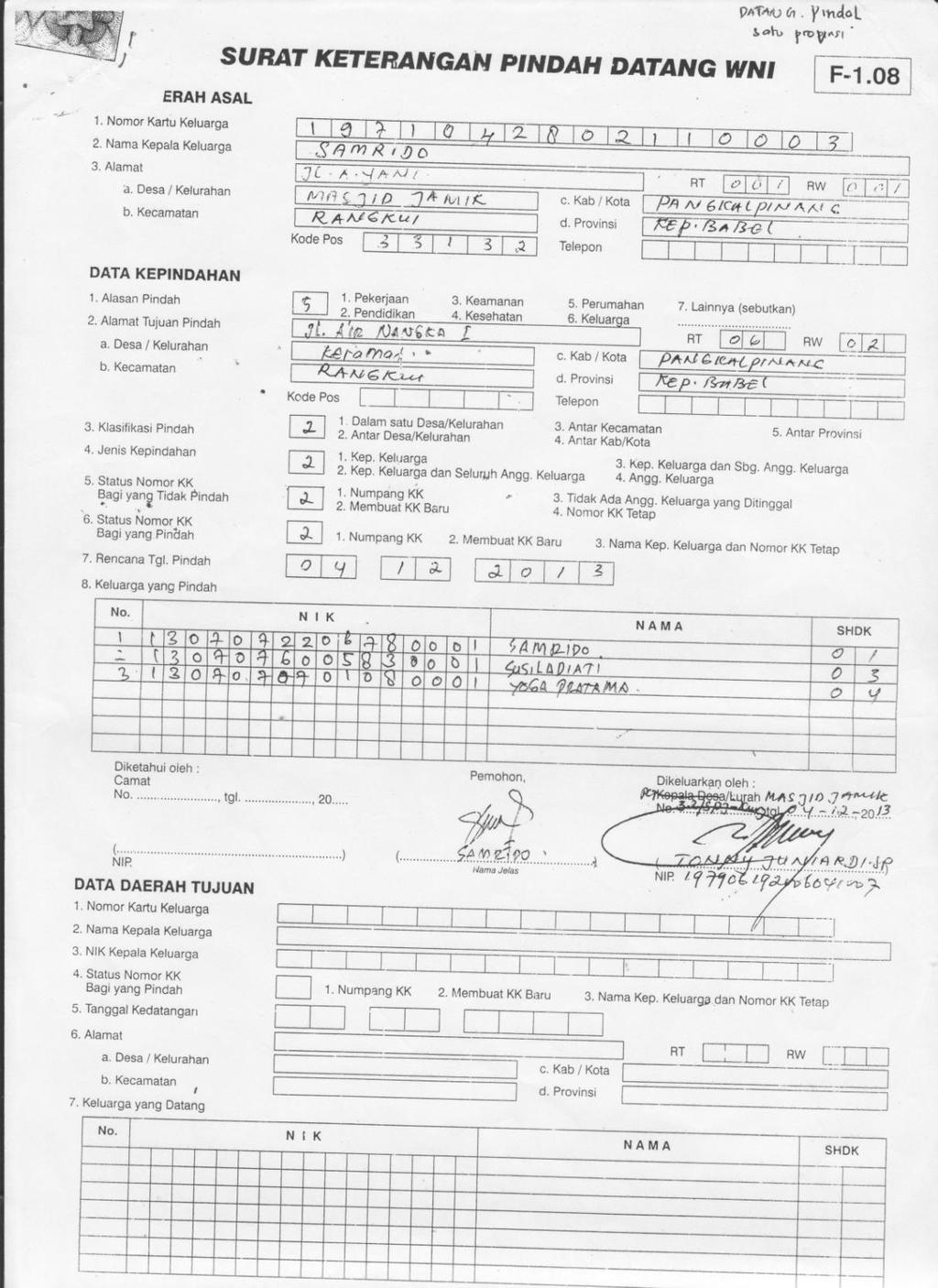 Detail Surat Keterangan Pindah Datang Nomer 34