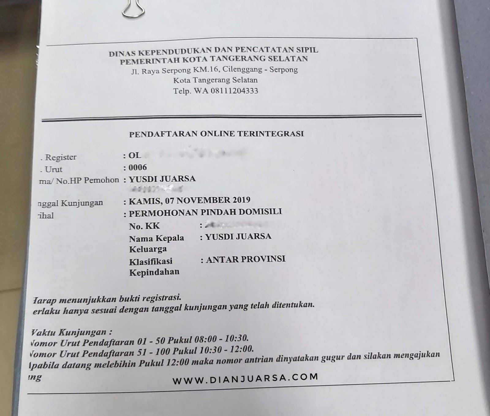 Detail Surat Keterangan Pindah Domisili Nomer 37