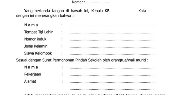 Detail Surat Keterangan Pindah Sekolah Nomer 51